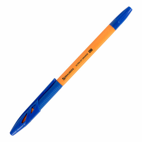 Ручка шариковая с грипом BRAUBERG "ULTRA GT ORANGE", СИНЯЯ, корпус