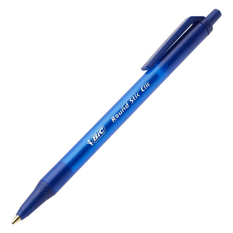 Ручки шариковые автоматические BIC "Round Stic Clic", НАБОР 3 шт.,