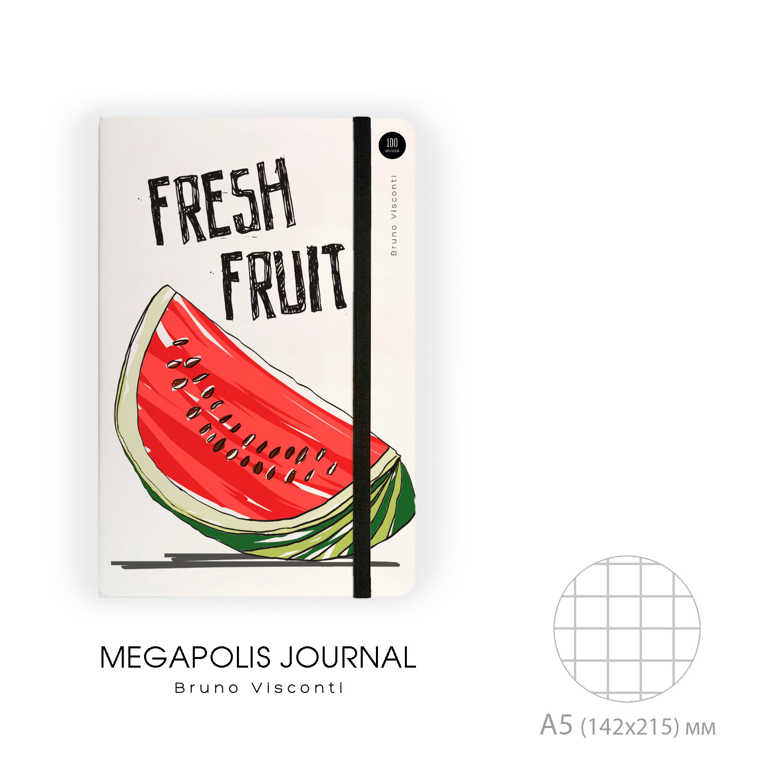 "MEGAPOLIS JOURNAL" А5, 100Л. ГОРИЗОНТАЛЬНЫЙ НА РЕЗИНКЕ "FRESH "MEGAPOLIS JOURNAL" А5, 100Л. ГОРИЗОНТАЛЬНЫЙ НА РЕЗИНКЕ "FRESH