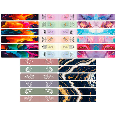 Закладки для книг МАГНИТНЫЕ, "АССОРТИ 5 ДИЗАЙНОВ ABSTRACTION", 6 штук, Закладки для книг МАГНИТНЫЕ, "АССОРТИ 5 ДИЗАЙНОВ ABSTRACTION", 6 штук,