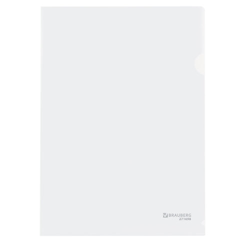 Папка-уголок А4, прозрачная, 0,10 мм, BRAUBERG EXTRA, 271698 Папка-уголок А4, прозрачная, 0,10 мм, BRAUBERG EXTRA, 271698