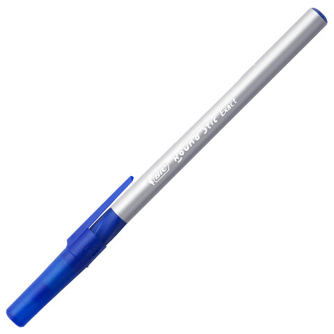 Ручка шариковая с грипом BIC "Round Stic Exact", СИНЯЯ, корпус серый, Ручка шариковая с грипом BIC "Round Stic Exact", СИНЯЯ, корпус серый,