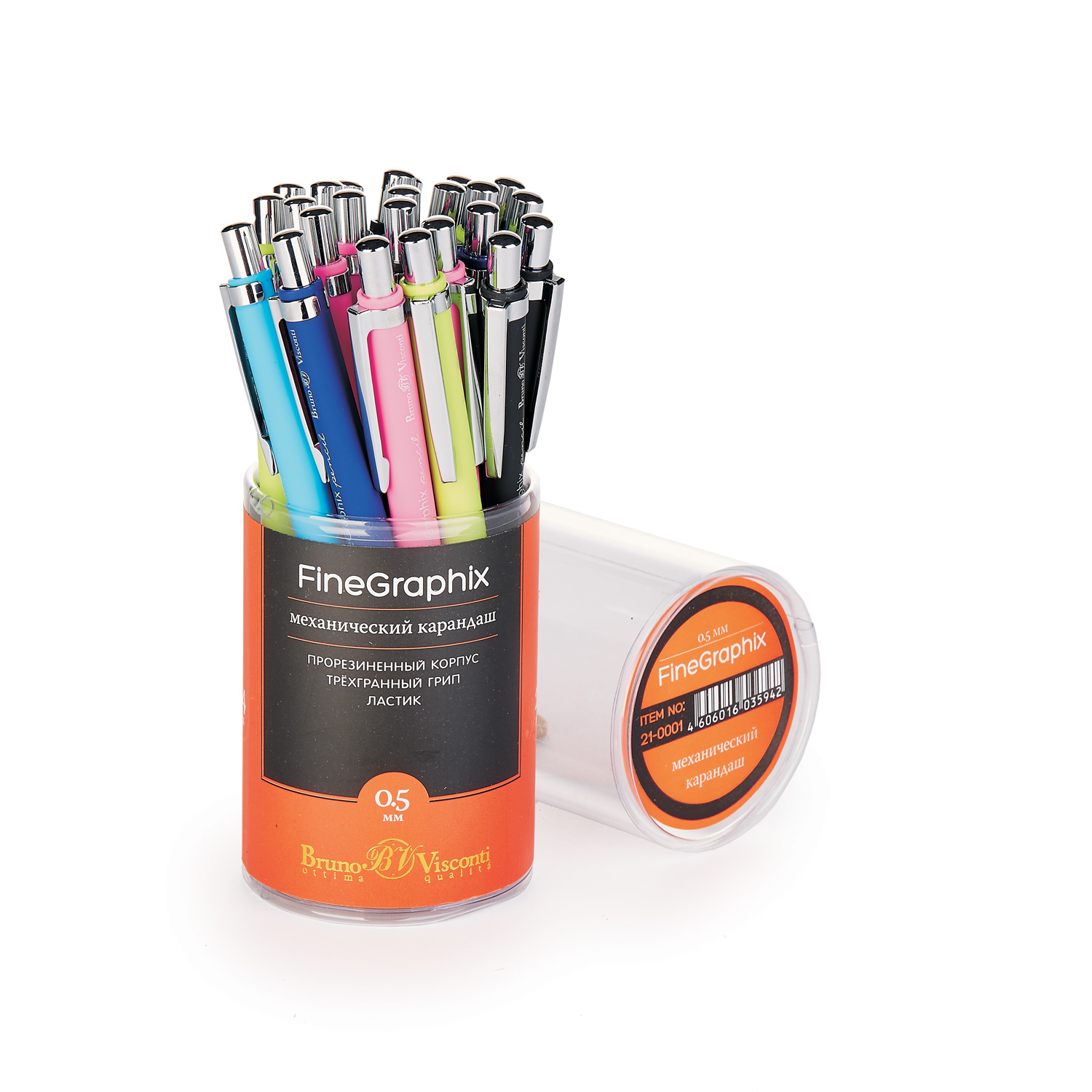 КАРАНДАШ МЕХАНИЧЕСКИЙ С ТРЕХГРАННЫМ ГРИПОМ "FineGraphix" 0,5 MM (5 ЦВ КАРАНДАШ МЕХАНИЧЕСКИЙ С ТРЕХГРАННЫМ ГРИПОМ "FineGraphix" 0,5 MM (5 ЦВ