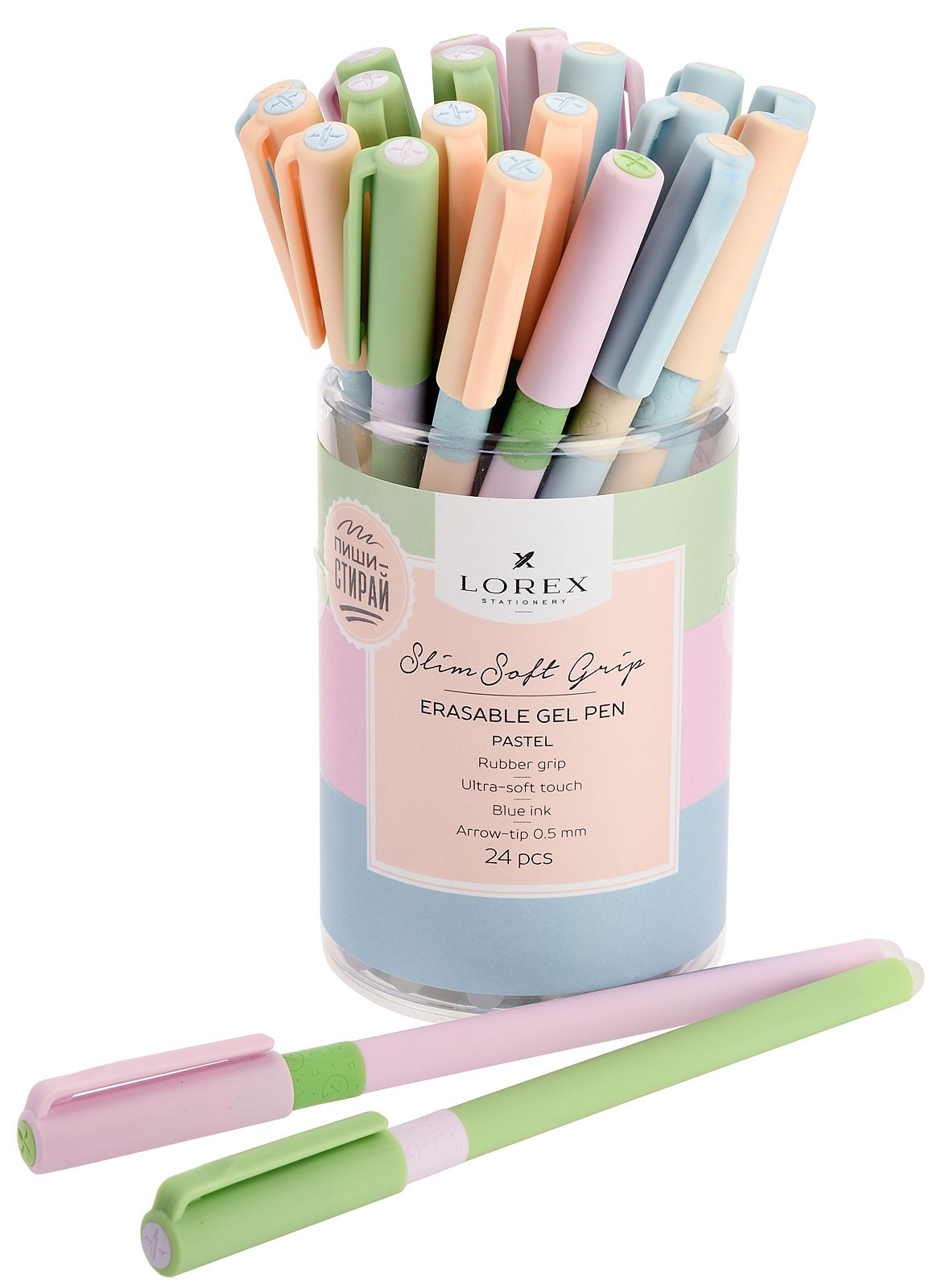 Ручка гелевая LOREX PASTEL SLIM SOFT GRIP 0,5 мм синий пиши-стирай Ручка гелевая LOREX PASTEL SLIM SOFT GRIP 0,5 мм синий пиши-стирай