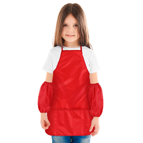 Фартук с нарукавниками для уроков труда ПИФАГОР, 3 кармана, стандартный размер,