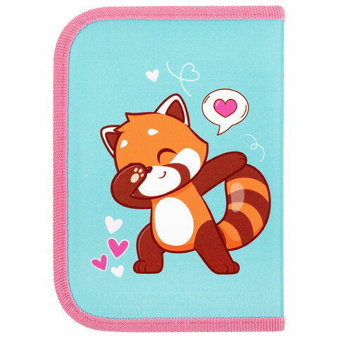 Пенал ПИФАГОР, 1 отделение, полиэстер, 19х13 см, "Red panda", 272283 Пенал ПИФАГОР, 1 отделение, полиэстер, 19х13 см, "Red panda", 272283