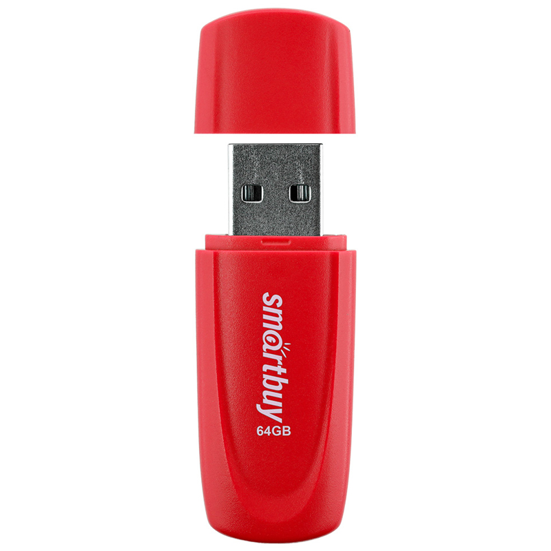 Память Smart Buy "Scout" 64GB, USB 2.0 Flash Drive, красный Память Smart Buy "Scout" 64GB, USB 2.0 Flash Drive, красный