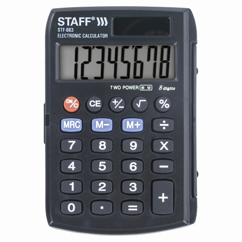 Калькулятор карманный STAFF STF-883 (95х62 мм), 8 разрядов, двойное питание, Калькулятор карманный STAFF STF-883 (95х62 мм), 8 разрядов, двойное питание,