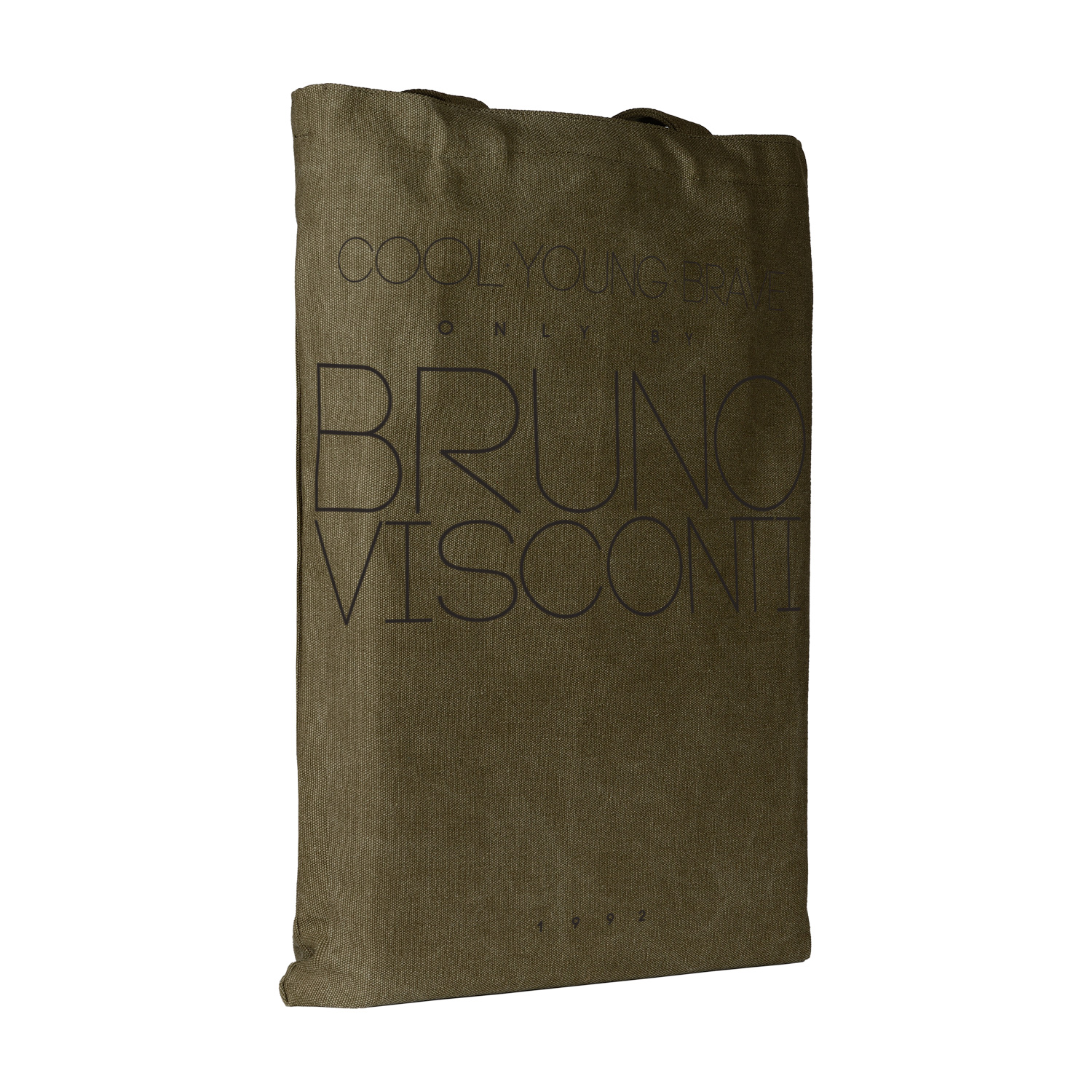 СУМКА-ШОППЕР С КАРМАНОМ, ЦВЕТ ХАКИ "BV" 35x47 cm