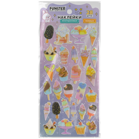 Наклейки гелевые "Акварельные мечты", 17,5х9 см, ассорти 6 видов,