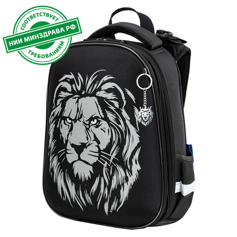 Ранец BRAUBERG SHINY, 2 отделения, с брелком, "Savage lion", Ранец BRAUBERG SHINY, 2 отделения, с брелком, "Savage lion",