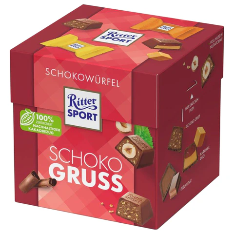 Шоколадные конфеты RITTER SPORT "SCHOKO GRUSS", набор 4 вкуса, 22 Шоколадные конфеты RITTER SPORT "SCHOKO GRUSS", набор 4 вкуса, 22