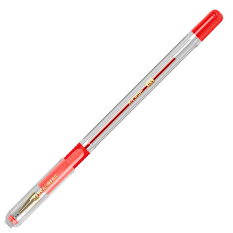 Ручка шариковая с грипом BRAUBERG "X-ONE", КРАСНАЯ, корпус прозрачный, Ручка шариковая с грипом BRAUBERG "X-ONE", КРАСНАЯ, корпус прозрачный,
