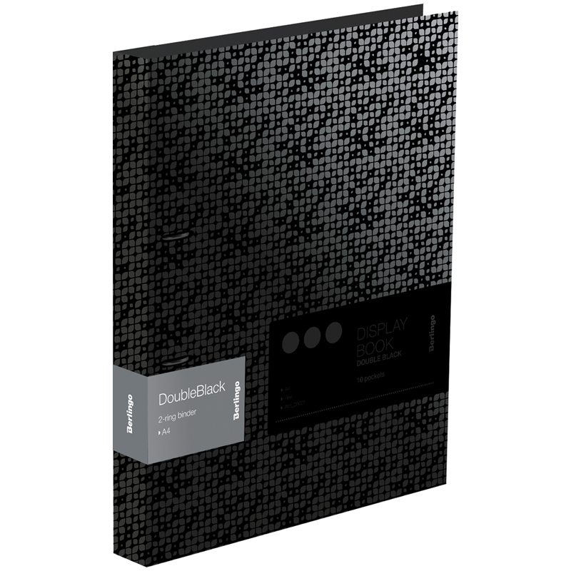 Папка на 2 кольцах Berlingo "DoubleBlack", 24мм, 600мкм, черная, Папка на 2 кольцах Berlingo "DoubleBlack", 24мм, 600мкм, черная,
