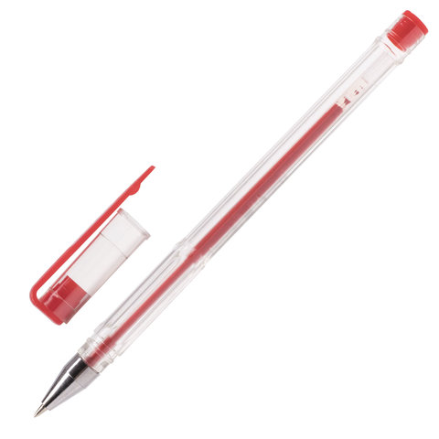 Ручки гелевые ПИФАГОР, НАБОР 10 шт. АССОРТИ, корпус прозрачный, узел 0,5 мм,