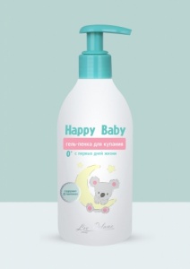 LIV DELANO Happy Baby Гель-пенка для купания с первых дней жизни, 300г/12шт LIV DELANO Happy Baby Гель-пенка для купания с первых дней жизни, 300г/12шт