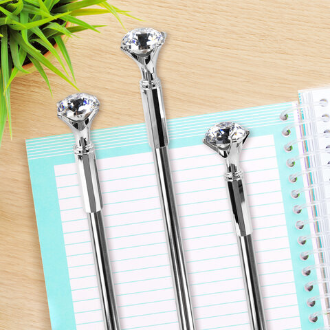 Ручка фигурная шариковая ЮНЛАНДИЯ "Кристалл", корпус ассорти, СИНЯЯ,