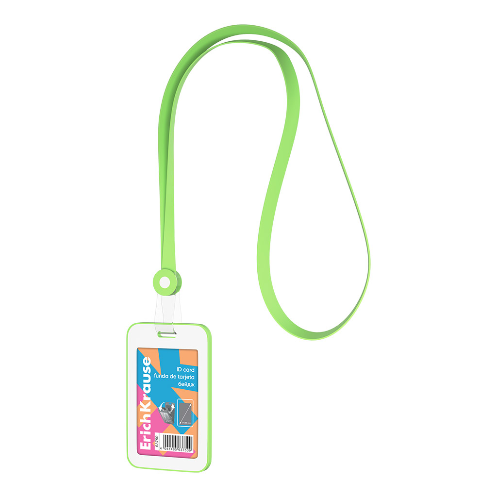 Бейдж вертикальный в комплекте с силиконовой лентой ErichKrause Neon книжка, Бейдж вертикальный в комплекте с силиконовой лентой ErichKrause Neon книжка,