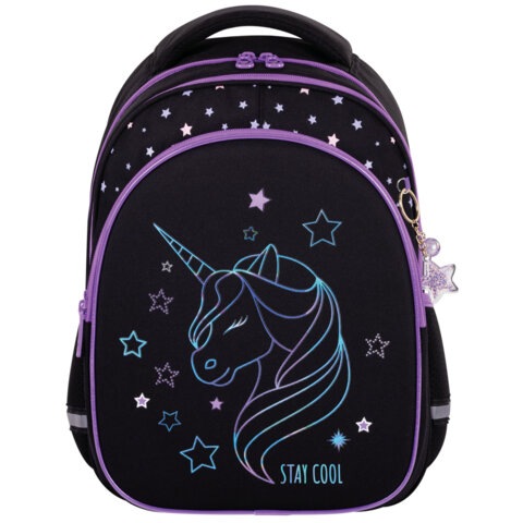 Рюкзак BRAUBERG OPTIMA, 2 отделения, с брелоком, "Radiant unicorn",