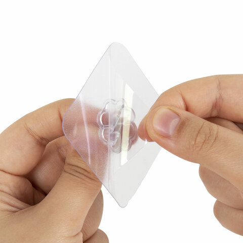 Крючки самоклеящиеся универсальные 6х6 см, КОМПЛЕКТ 10 шт., сталь + ПВХ, LAIMA