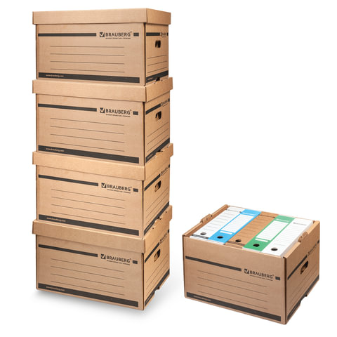 Короб архивный (405х330х265 мм), надстраиваемый, с крышкой, гофрокартон, Короб архивный (405х330х265 мм), надстраиваемый, с крышкой, гофрокартон,