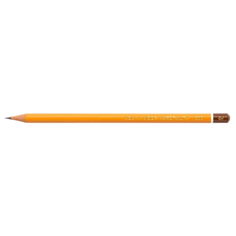 Карандаш чернографитный KOH-I-NOOR 1500, 1 шт., 6H, корпус желтый, заточенный, Карандаш чернографитный KOH-I-NOOR 1500, 1 шт., 6H, корпус желтый, заточенный,