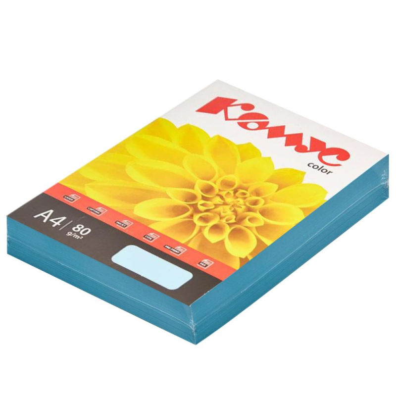 Бумага цветная Комус Color (голубая пастель), 80г, А4, 500 л. Бумага цветная Комус Color (голубая пастель), 80г, А4, 500 л.