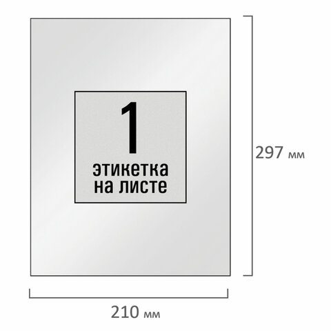 Этикетка самоклеящаяся ГЛЯНЦЕВАЯ 210х297 мм, 1 этикетка, белая, 80 г/м2, 100 л., Этикетка самоклеящаяся ГЛЯНЦЕВАЯ 210х297 мм, 1 этикетка, белая, 80 г/м2, 100 л.,