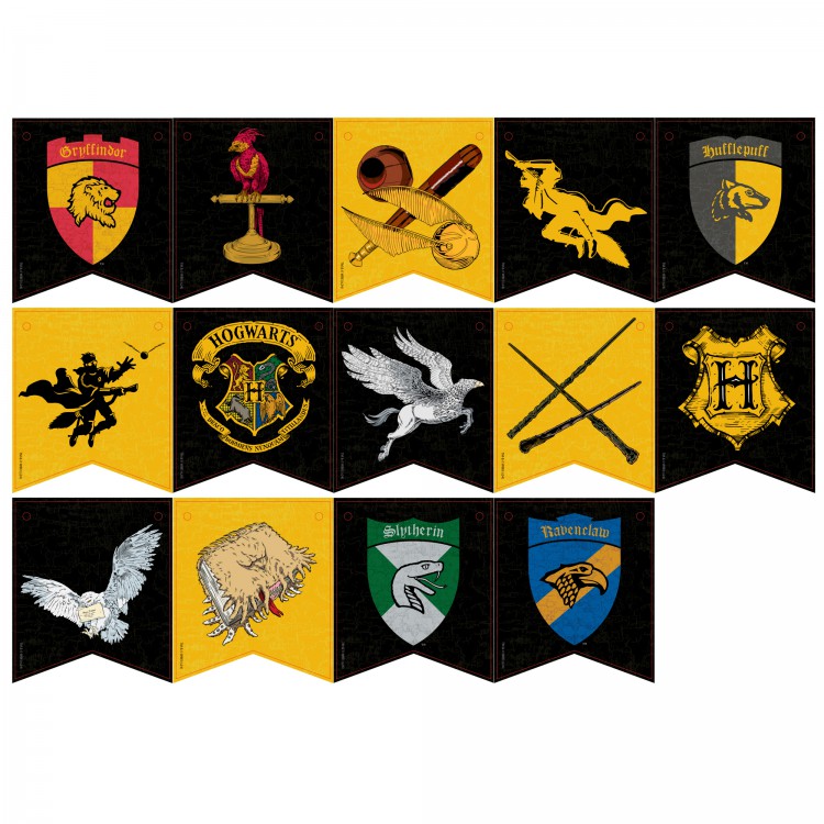 Harry Potter. Гирлянда поздравительная (гербы Хогвартса) Harry Potter. Гирлянда поздравительная (гербы Хогвартса)