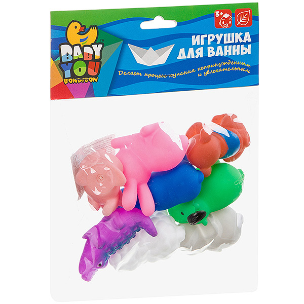 Набор игрушек для купания, BONDIBON, Животные, 8 шт. Набор игрушек для купания, BONDIBON, Животные, 8 шт.