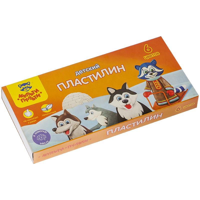Пластилин "Енот на Аляске" 06 цветов, 90гр, со стеком ДП_10232 Пластилин "Енот на Аляске" 06 цветов, 90гр, со стеком ДП_10232