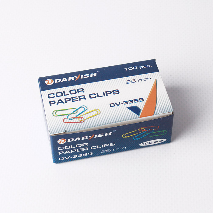 Скрепки 25мм "Darvish" цветные 100шт/уп