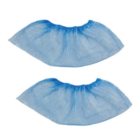 Бахилы КОМПЛЕКТ 100 штук (50 пар) в упаковке, ЭКОНОМ, размер 39х15 см, 20 мкм,