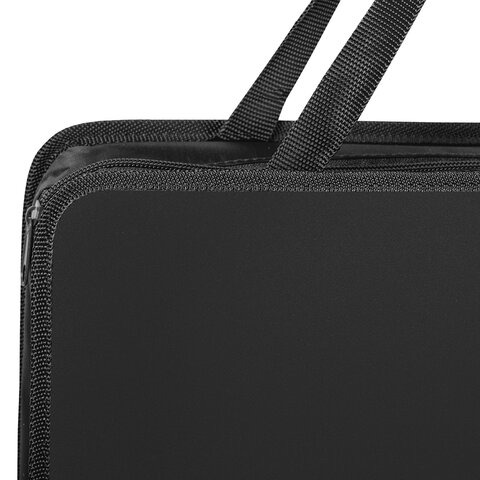 Папка на молнии с ручками ПИФАГОР, А4, пластик, молния сверху, однотонная