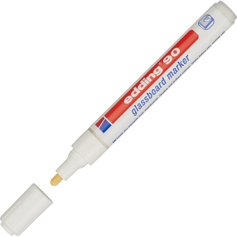 Маркер для стеклянных досок EDDING E-90/049 белый 2-3 мм круг. наконечник Маркер для стеклянных досок EDDING E-90/049 белый 2-3 мм круг. наконечник