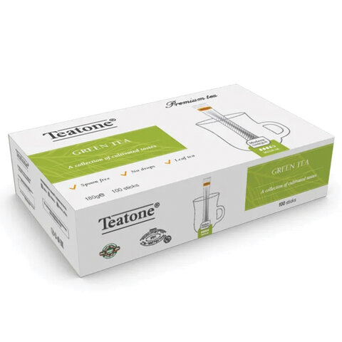 Чай TEATONE зеленый, 100 стиков по 1,8 г, 1241 Чай TEATONE зеленый, 100 стиков по 1,8 г, 1241