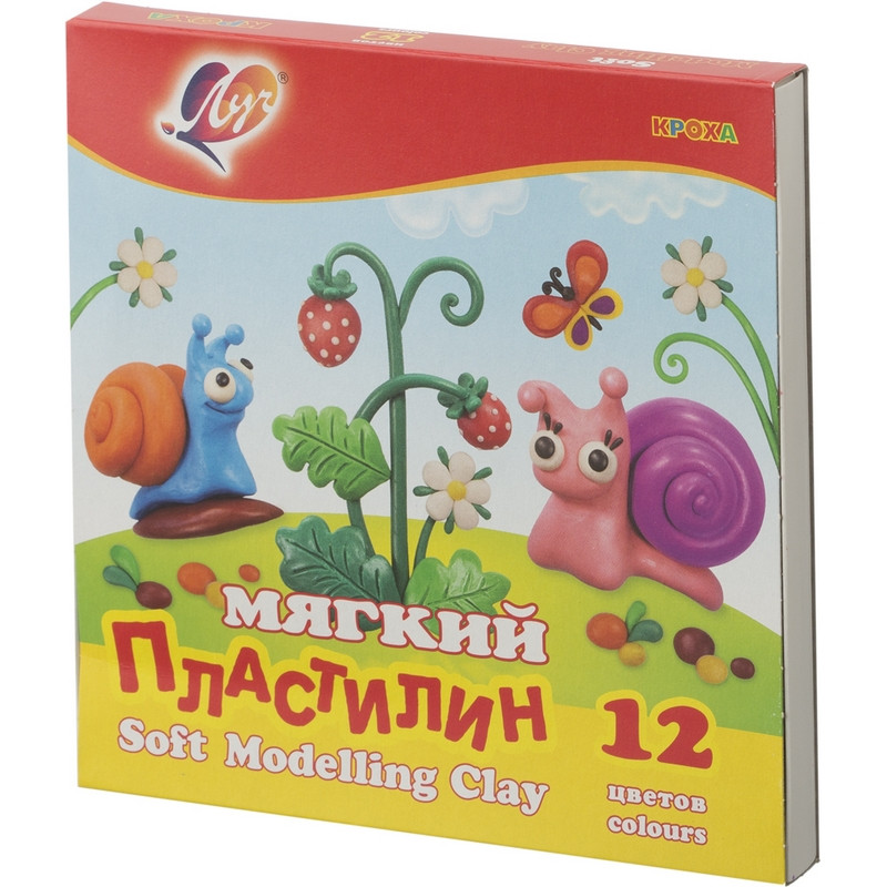Пластилин восковой Кроха 12 цветов со стеком Пластилин восковой Кроха 12 цветов со стеком