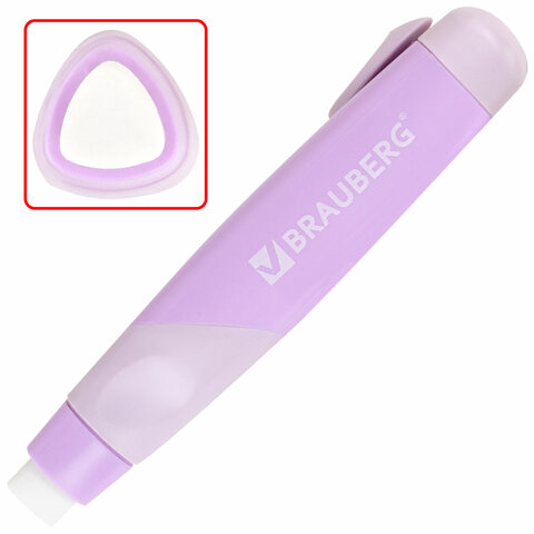 Ластик выдвижной BRAUBERG "REWIND" + 2 сменных ластика, 112х21х24 мм,