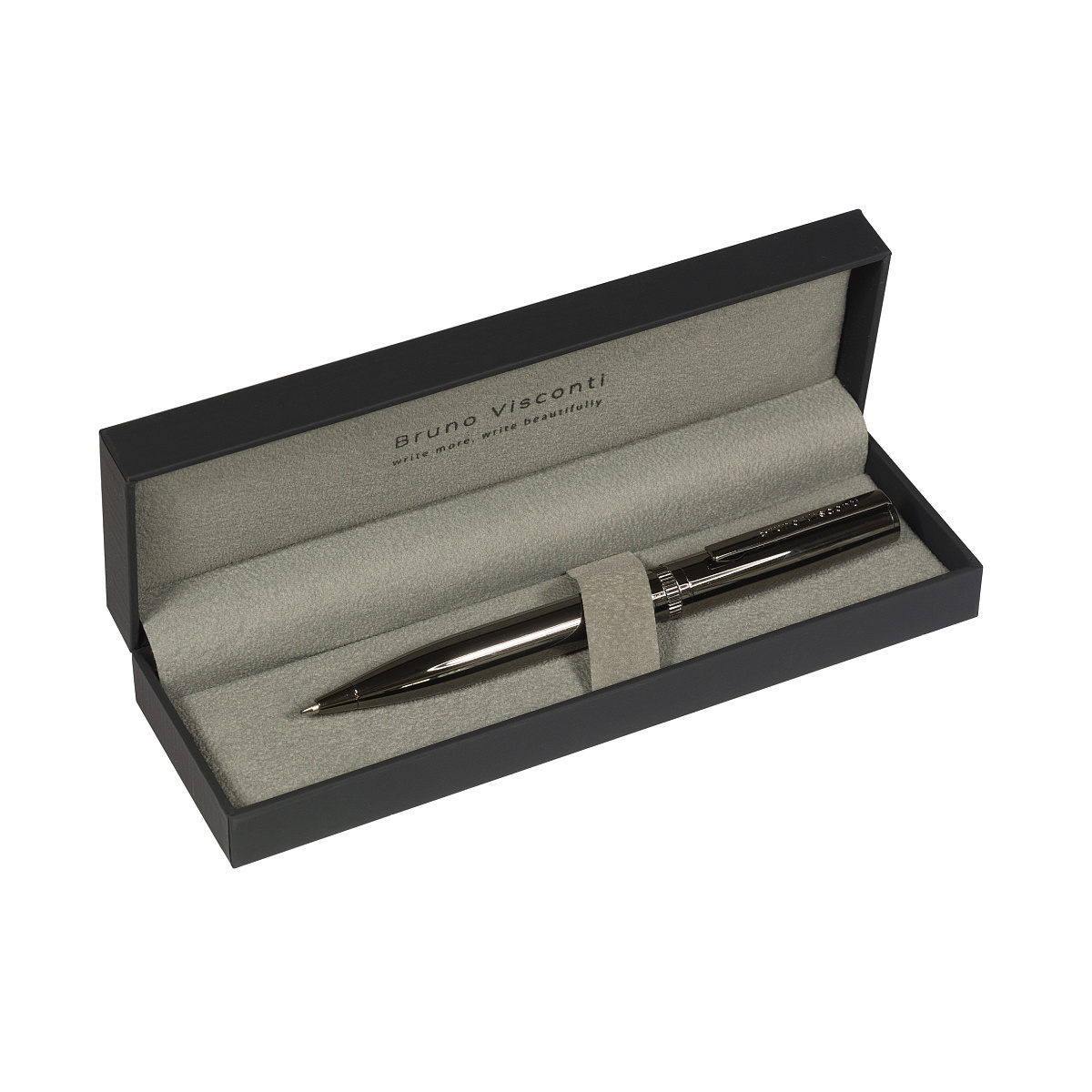 РУЧКА "BOSTON" В SOFT TOUCH ФУТЛЯРЕ 0,7 MM, СИНЯЯ (корпус вороненая