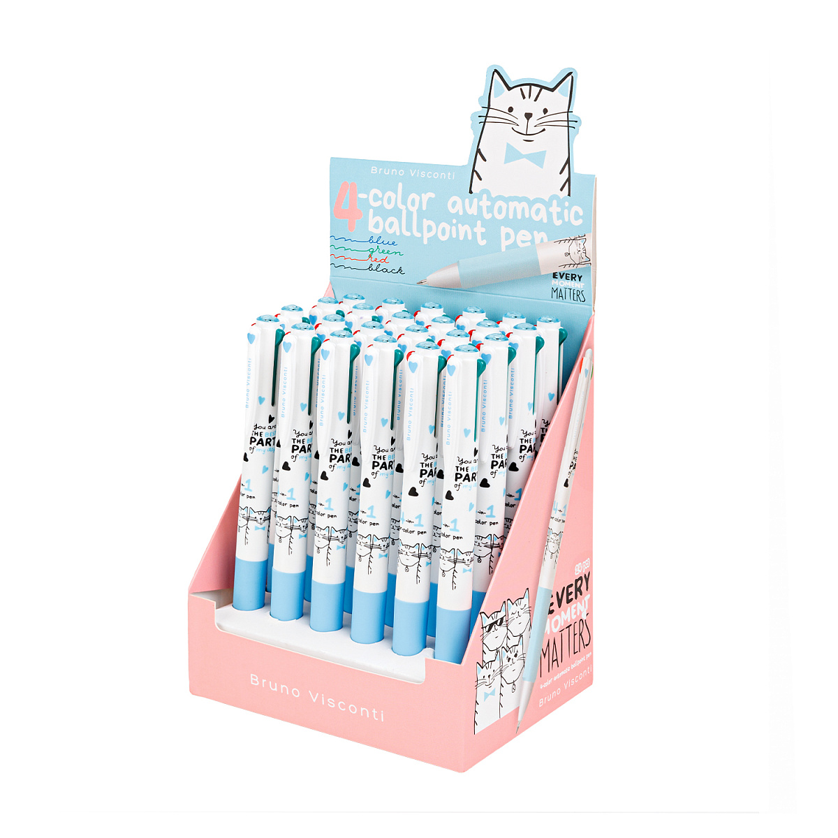 РУЧКА "Best Friends" ШАРИКОВАЯ, АВТОМАТИЧЕСКАЯ, 0.5 ММ, 4 ЦВЕТА ЧЕРНИЛ