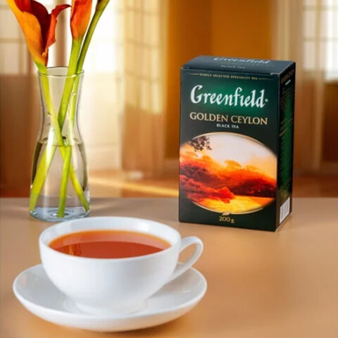 Чай GREENFIELD (Гринфилд) "Golden Ceylon", черный, листовой, 200 г,