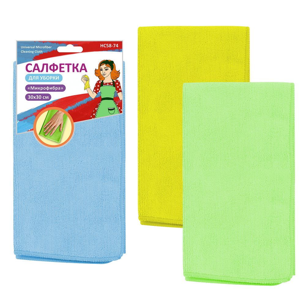 Салфетка "Микроф." 30х30см в уп. 3 цв.: 58.74 Салфетка "Микроф." 30х30см в уп. 3 цв.: 58.74