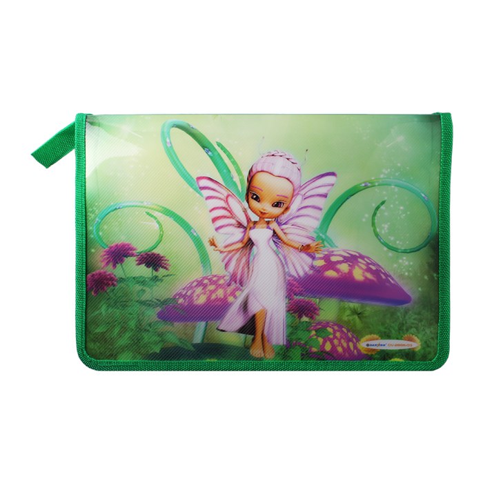 Папка для тетрадей А4 на молнии с рисунком "Фея" "Darvish" Папка для тетрадей А4 на молнии с рисунком "Фея" "Darvish"