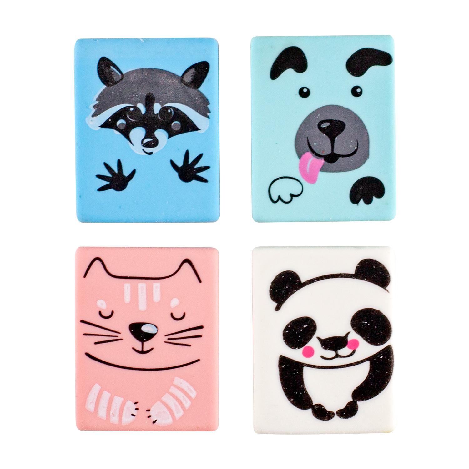 ЛАСТИК "HappyGraphix. Милашки-мордашки", 4 цвета ЛАСТИК "HappyGraphix. Милашки-мордашки", 4 цвета