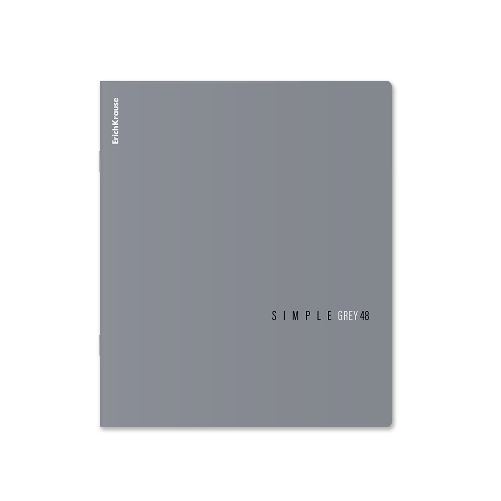Тетрадь общая ученическая ErichKrause Simple Color, серый, 48 листов, клетка, Тетрадь общая ученическая ErichKrause Simple Color, серый, 48 листов, клетка,