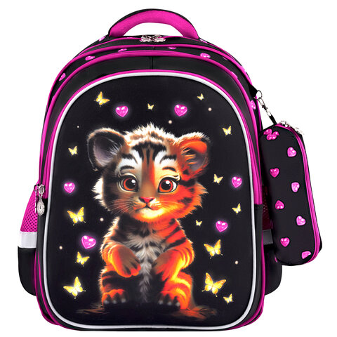 Рюкзак BRAUBERG KIDS MIND с пеналом в комплекте, 2 отделения, "Tiger Рюкзак BRAUBERG KIDS MIND с пеналом в комплекте, 2 отделения, "Tiger