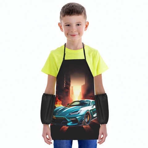 Фартук с нарукавниками для уроков труда ЮНЛАНДИЯ, регулировка по росту, 46х54