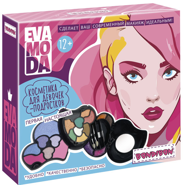 Набор детской декоративной косметики Bondibon Eva Moda, BOX 11,7х10,5х4,3 см. Набор детской декоративной косметики Bondibon Eva Moda, BOX 11,7х10,5х4,3 см.