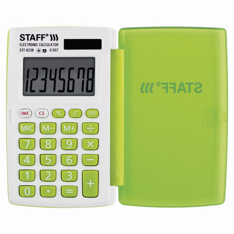 Калькулятор карманный STAFF STF-6238 (104х63 мм), 8 разядов, двойное питание,