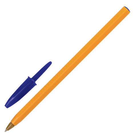 Ручки шариковые BIC "Orange Fine", НАБОР 8 шт., СИНИЕ, линия письма